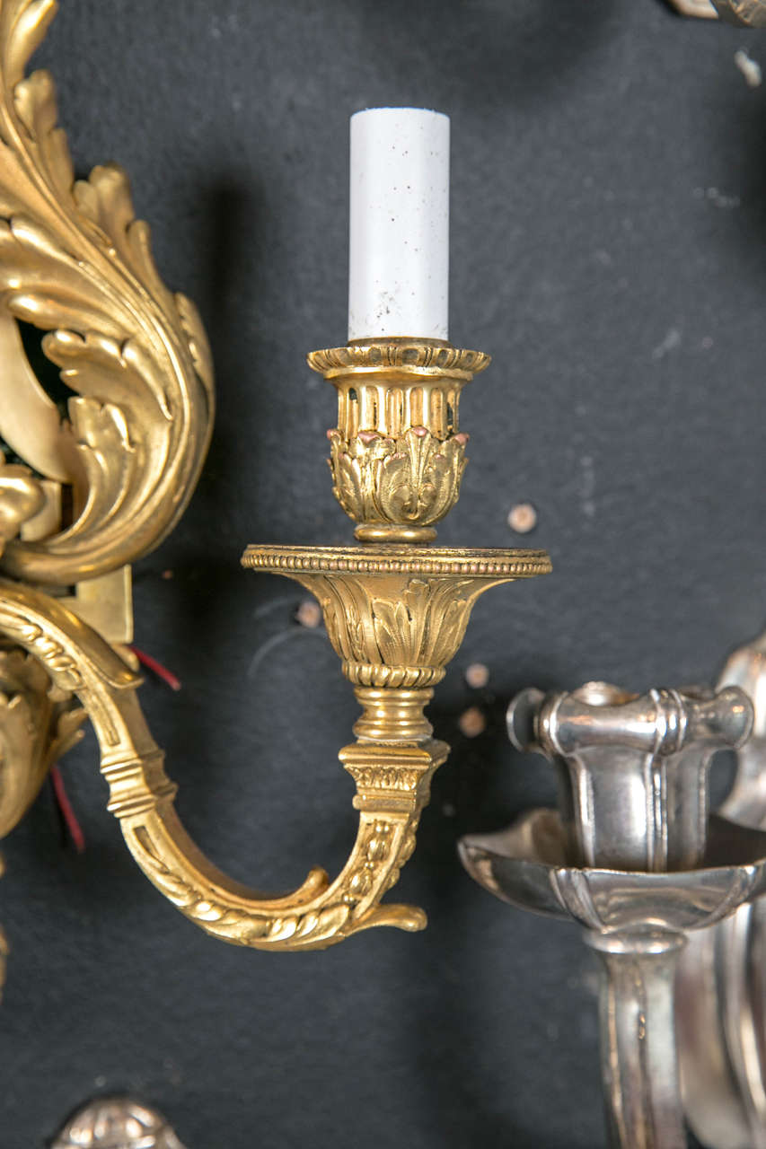 20th Century Caldwell Neoclassical Style Gilt Bronze Sconces, circa 1900s For Sale