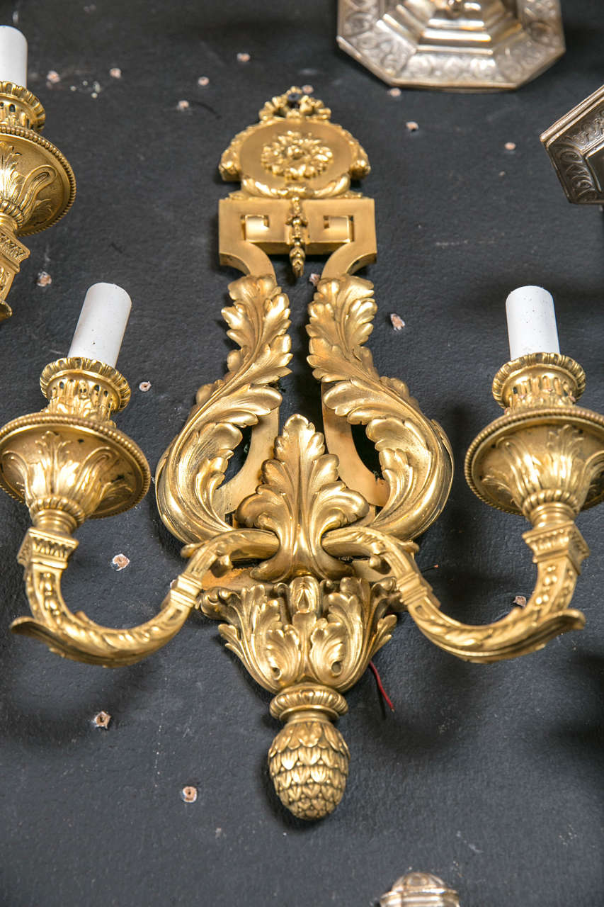 Caldwell Neoclassical Style Gilt Bronze Sconces, circa 1900s For Sale 2