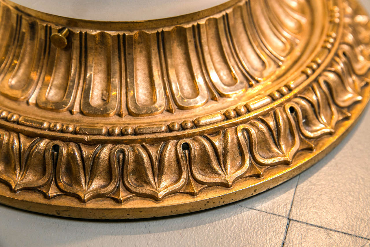 American Circa 1900 Caldwell, Gilt Bronze Flush Mount Fixture