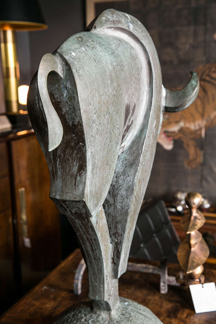 Art Deco Style Bronze Bull In Excellent Condition For Sale In Stamford, CT