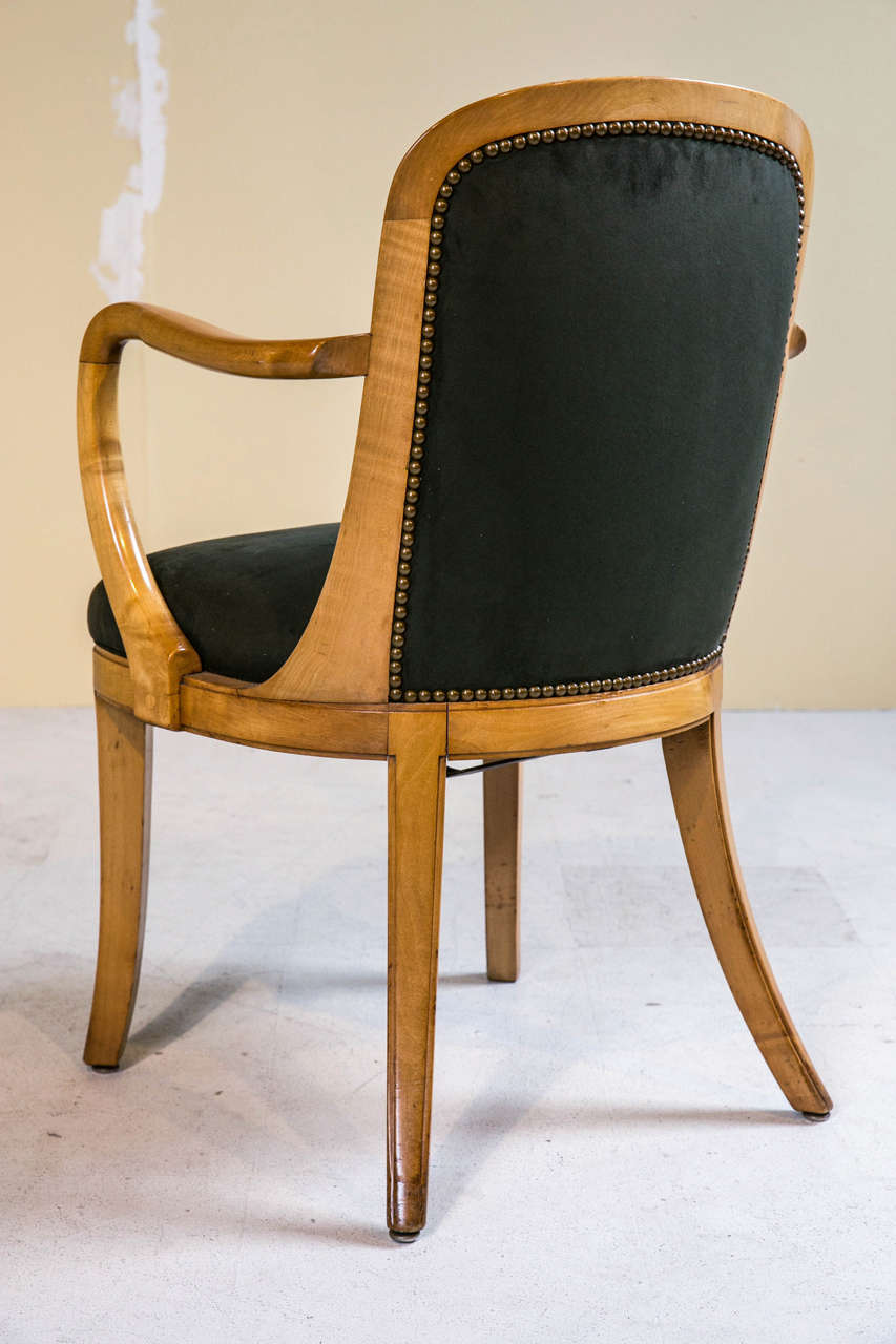 Pair of Weighted Original Satinwood Ship Chairs For Sale 4