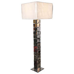 1970s Chrome Floor Lamp in the Style of Paul Evans