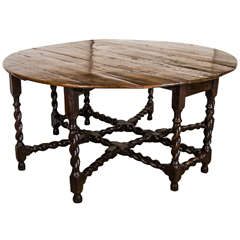 English Chestnut and Oak 19th Century Double Gate-Leg Table