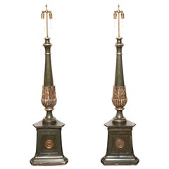 Pair of 19th Century Neoclassical Torcheres Converted to Lamps