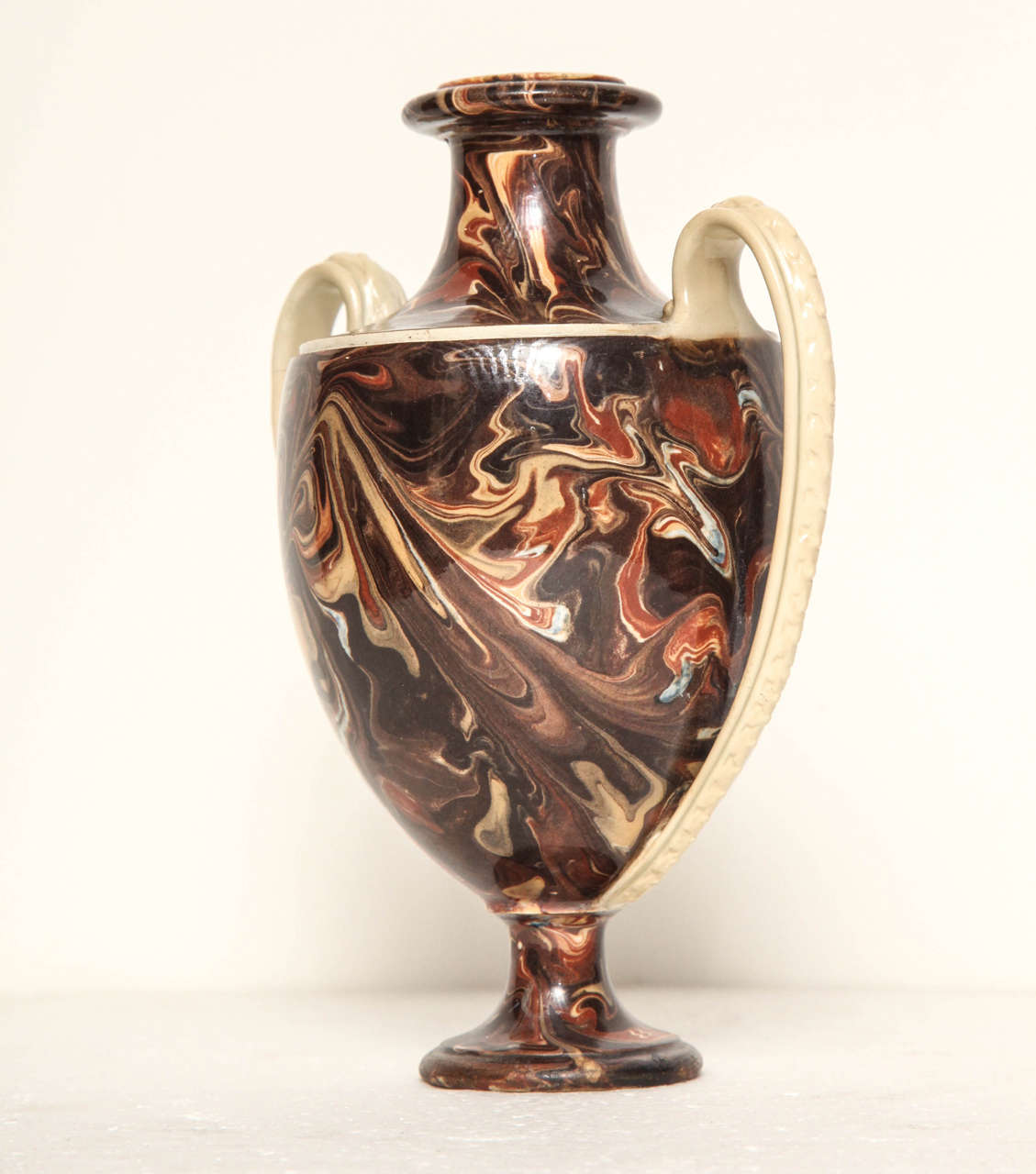 British 18th Century Wedgwood and Bentley Two-Arm Urn