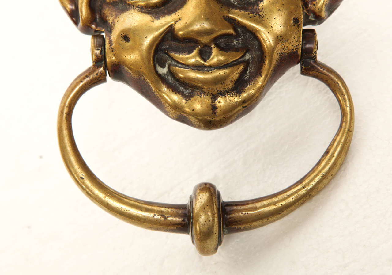 18th Century Irish Grotesque Mask Door Knocker 1
