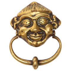 18th Century Irish Grotesque Mask Door Knocker 1