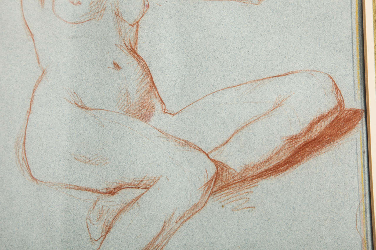 Paper 19th Century Drawing of a Female Nude by Alfred Elmore RA