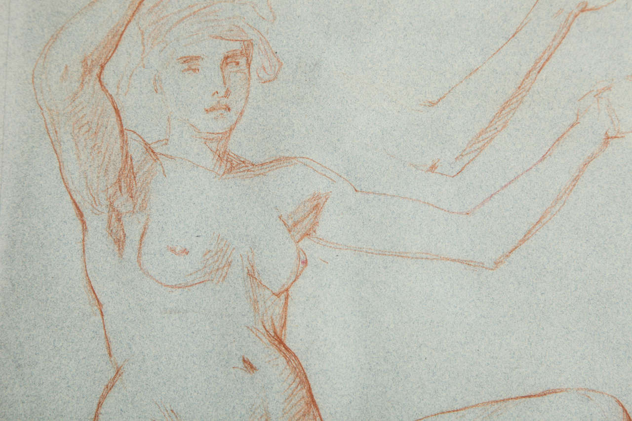 19th Century Drawing of a Female Nude by Alfred Elmore RA 1