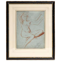 19th Century Drawing of a Female Nude by Alfred Elmore RA