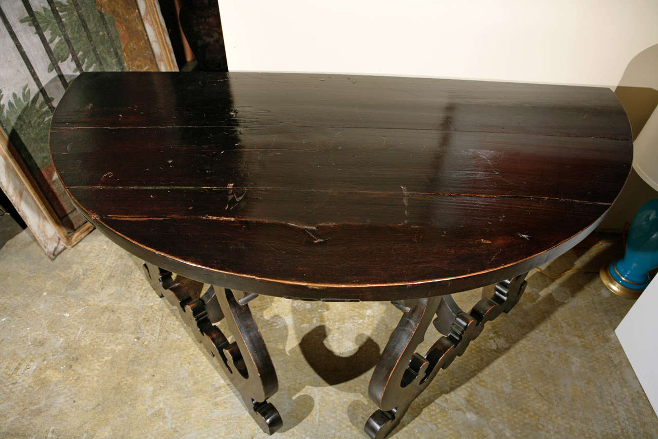 Grand Pair of Tuscan, Walnut Demilunes For Sale 1