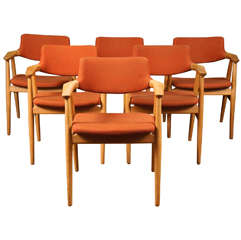 Six Danish Modern Dining Chairs by Erik Kirkegaard 