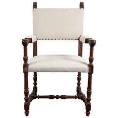 Antique Spanish-Renaissance-Style Armchair