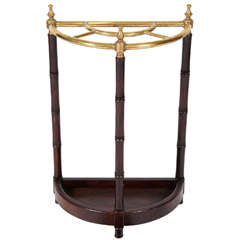 Vintage Brass & Faux Bamboo Umbrella Stand