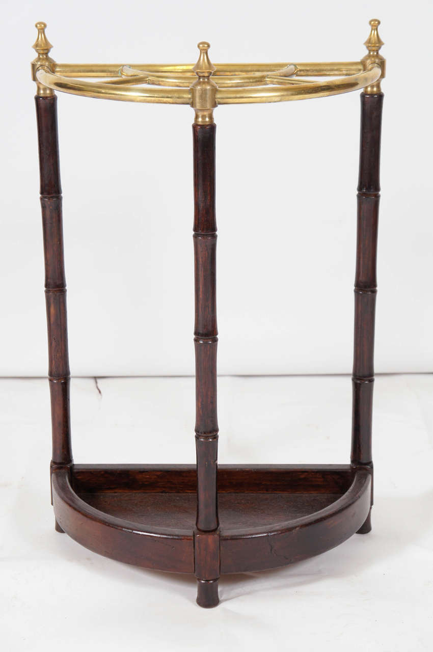 Anglo-Indian Brass & Faux Bamboo Umbrella Stand