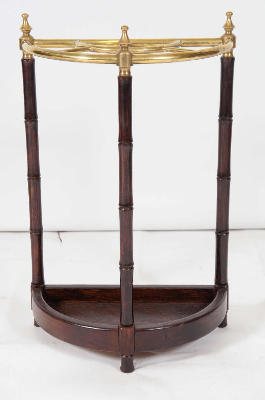 Brass and Faux Bamboo Umbrella Stand at 1stdibs