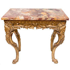 A Late 18th Century Italian Giltwood and Composition Console Table