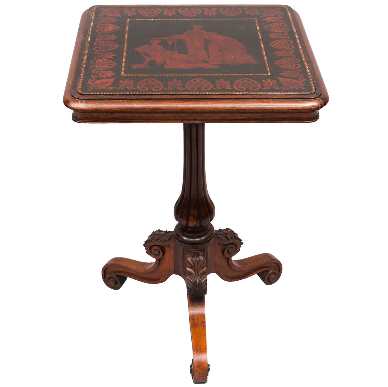 Late Regency Rosewood Decorated Occasional Table