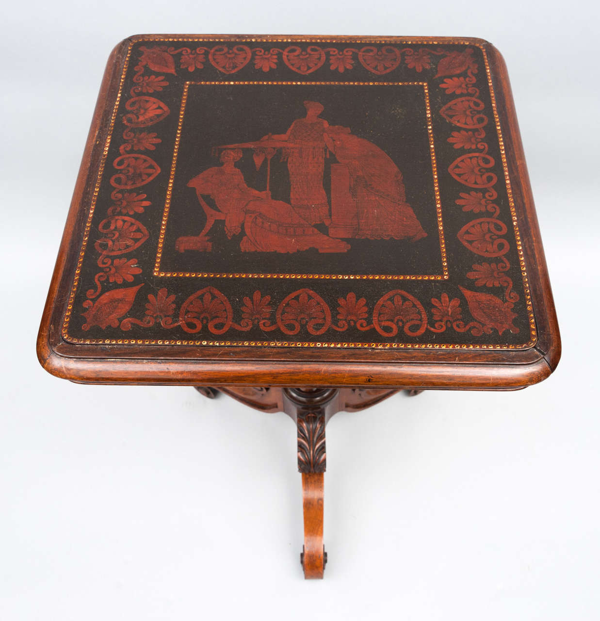 British Late Regency Rosewood Decorated Occasional Table