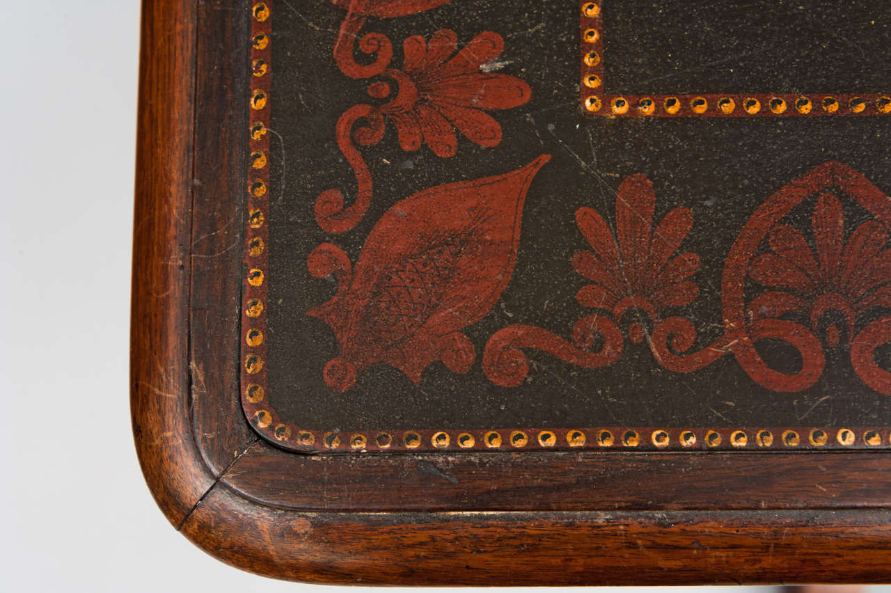 19th Century Late Regency Rosewood Decorated Occasional Table