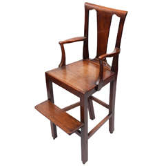 A Rare Geo Iii Mahogany Child's High Chair