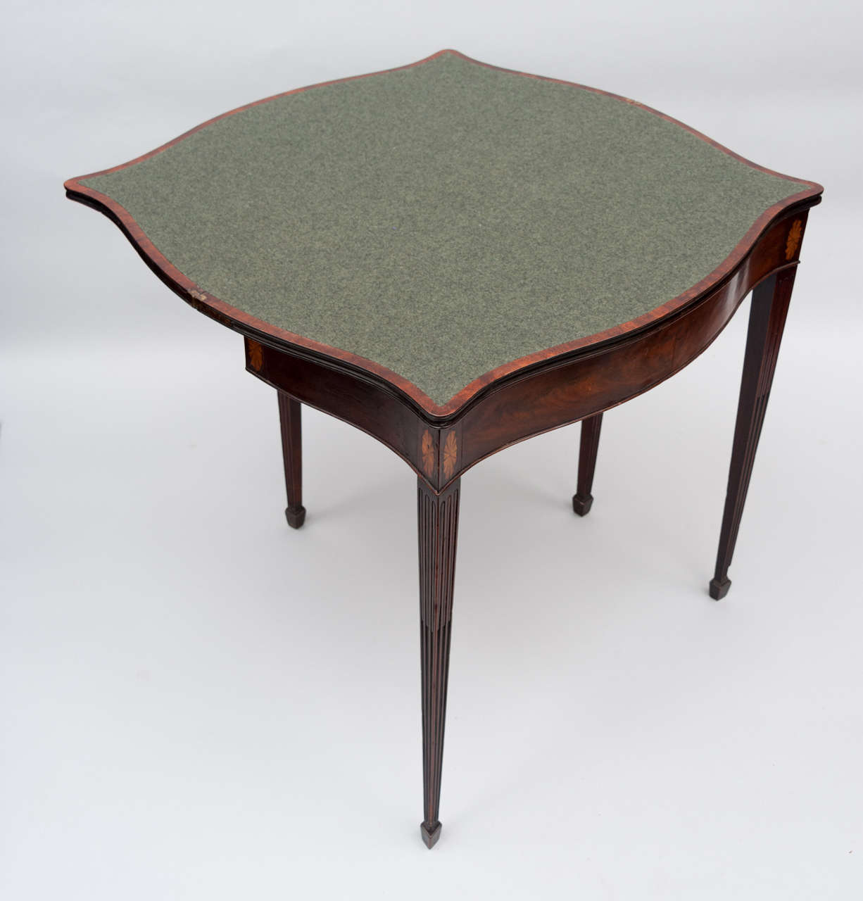 Fine and Rare Pair of Geo III Mahogany Serpentine Card Tables