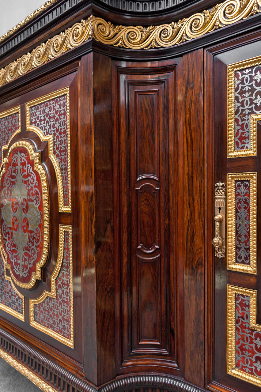 Ausstellung Qualität 19. Jahrhundert Palisander und Boulle Breakfront Side Cabinet im Angebot 3