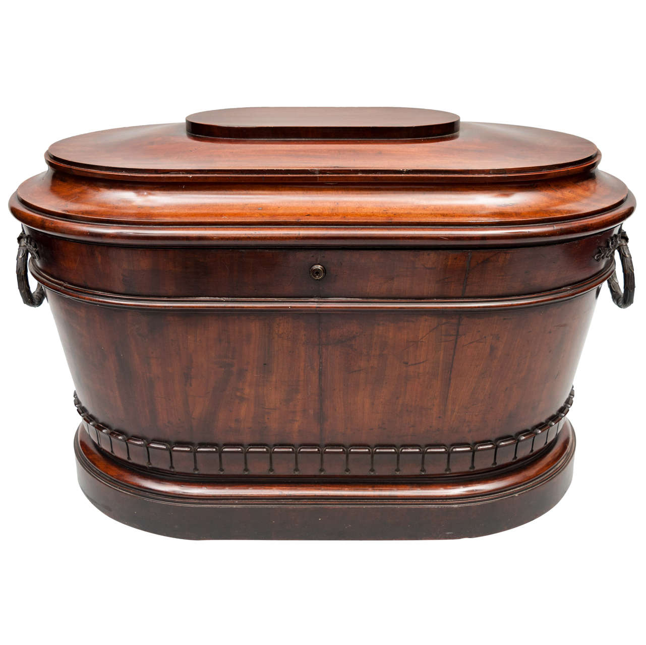 An Exceptional Regency Mahogany Oval Wine Cooler For Sale