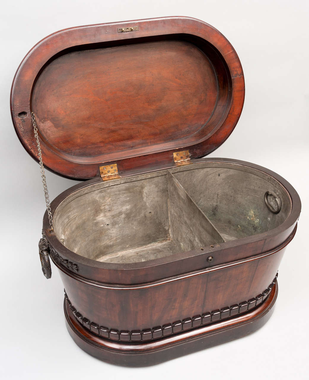 An Exceptional Regency Mahogany Oval Wine Cooler For Sale 3