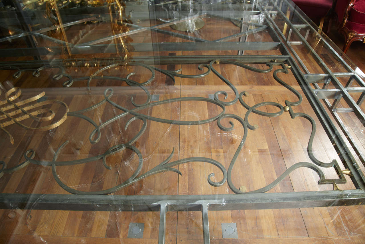 Mid-20th Century Fabulous Wrought Iron Panels Dining Table 