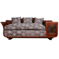Spectacular Art Deco Two-tone Glamour sofa with original carving at 1stdibs