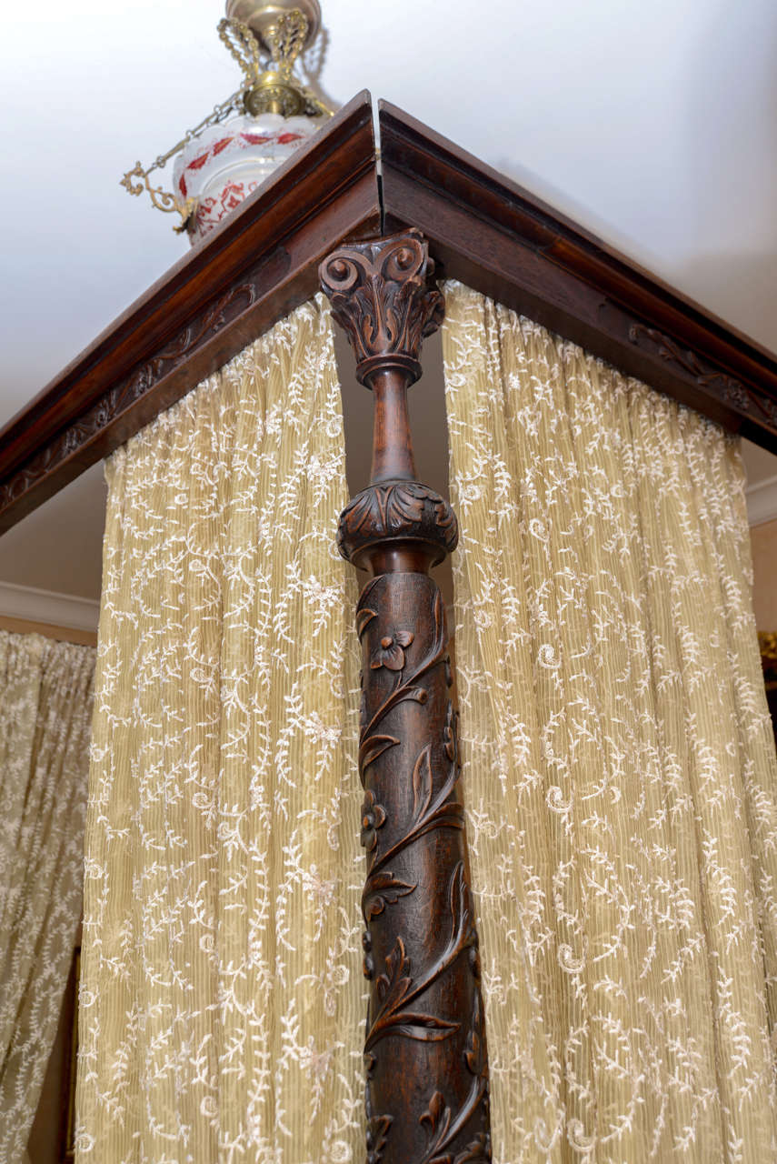 19th C. Anglo Indian Four Poster Bed SATURDAY SALE In Excellent Condition For Sale In West Palm beach, FL