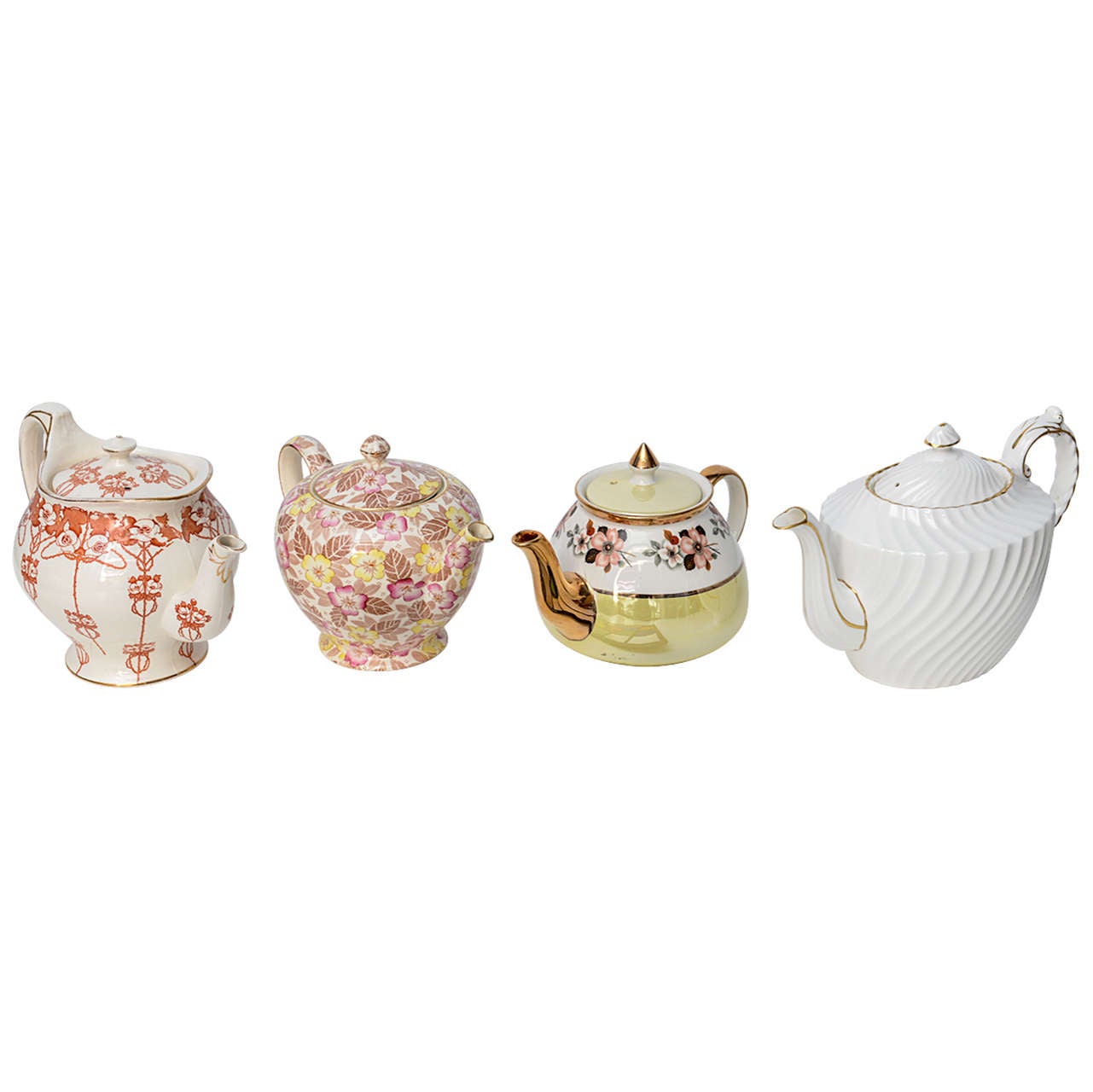 Collection of 4 Antique Teapots For Sale at 1stDibs