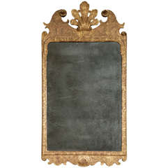 A George I Carved Giltwood and Gesso Wall Mirror 