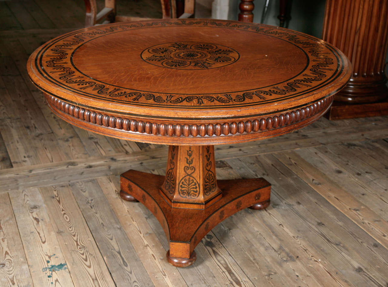 An Early 19th Century Oak  and Ebony Inlaid Centre Table