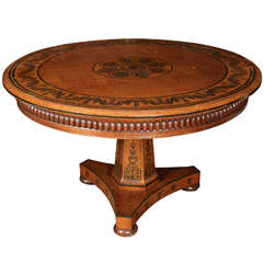 An Early 19th Century Oak  and Ebony Inlaid Centre Table