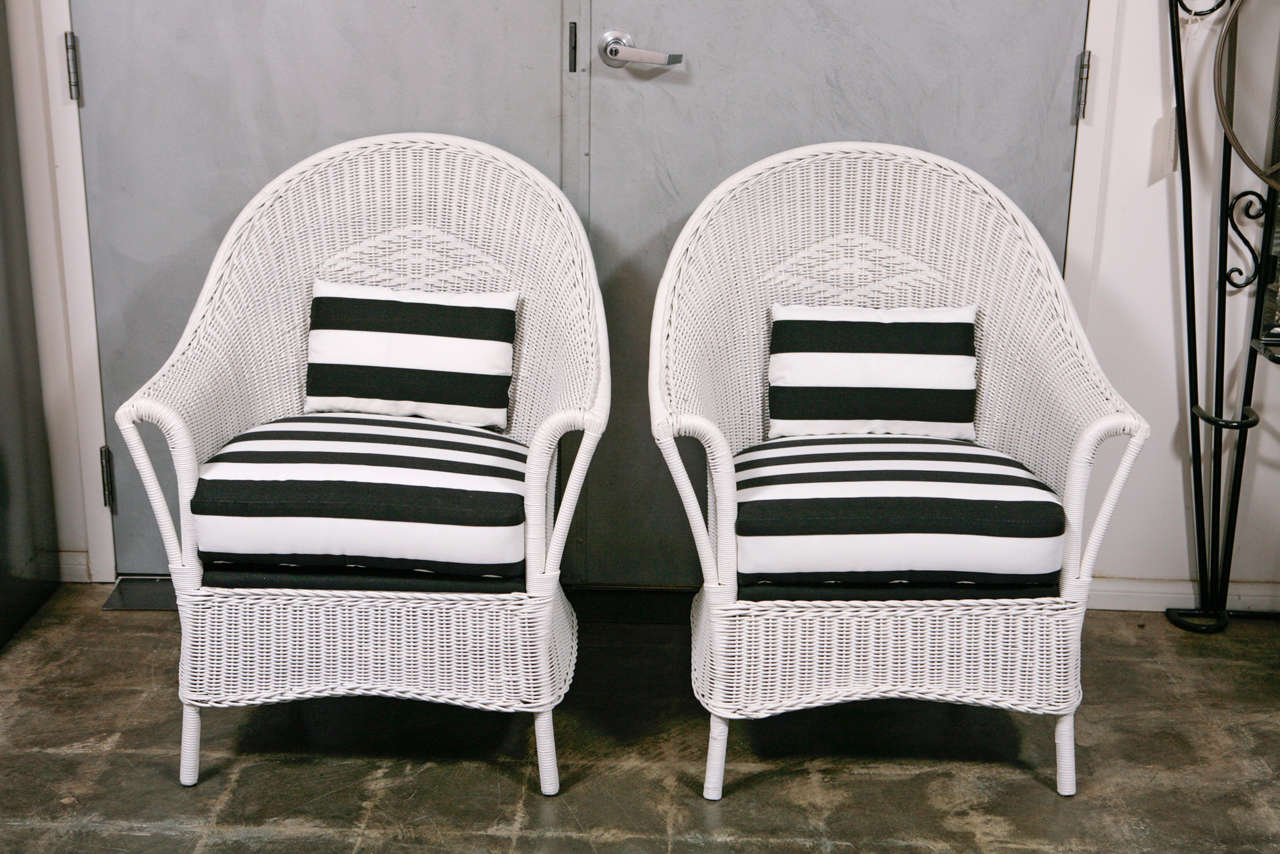 American Pair of Deco Arm Chairs and Stool