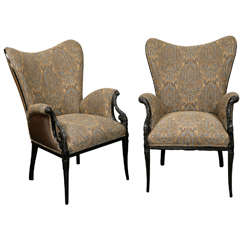 Pair Wing Arm Chairs