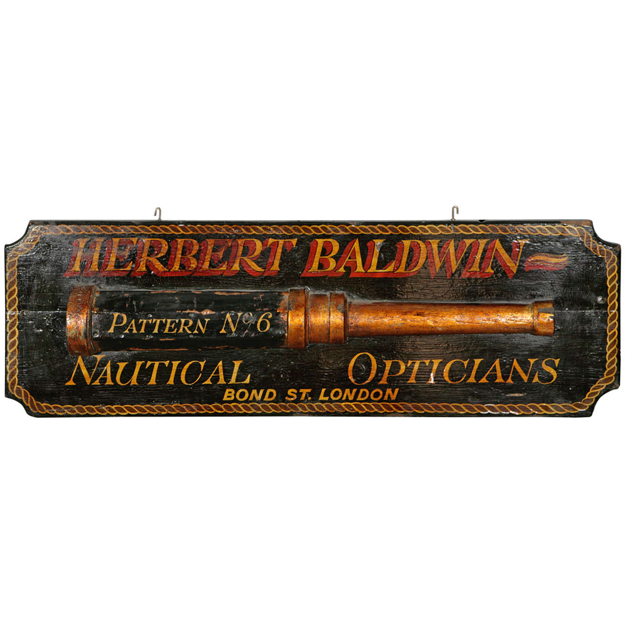 Vintage Hand Painted Nautical Opticians Sign