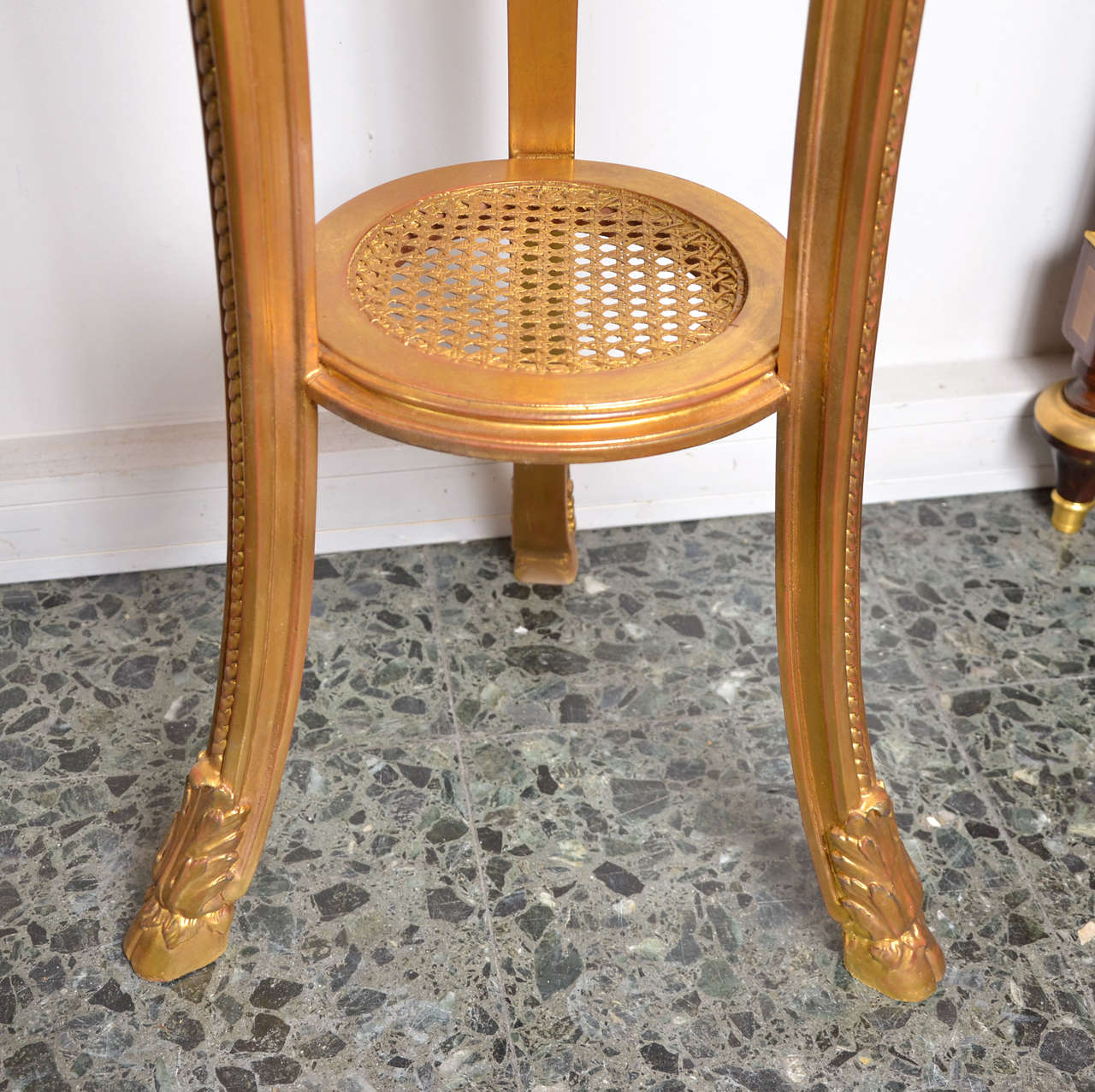 Gorgeous Gilded  Wood And Canned Jardiniere For Sale 3