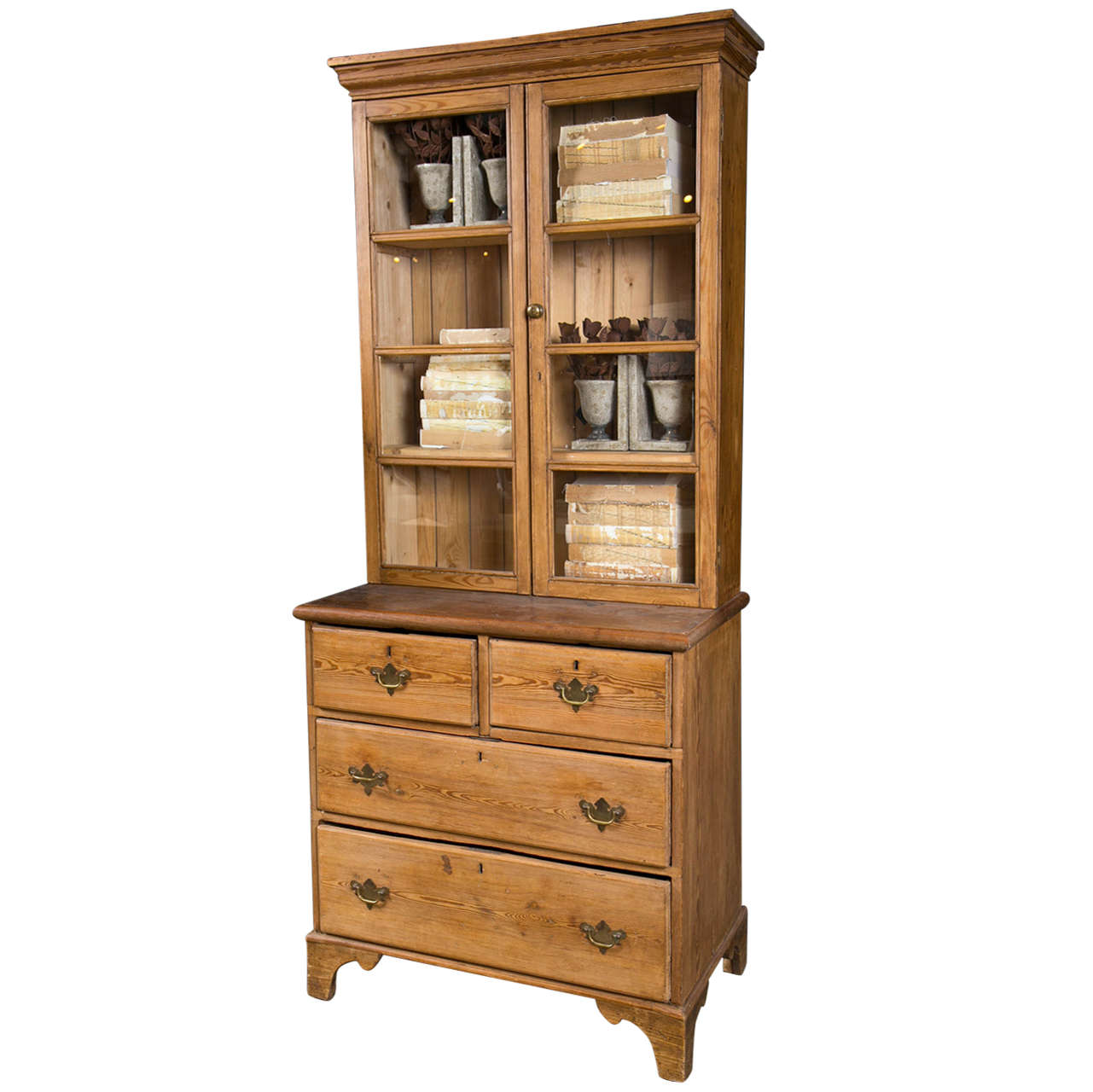 English Pine Bookcase, Mid-19th C.