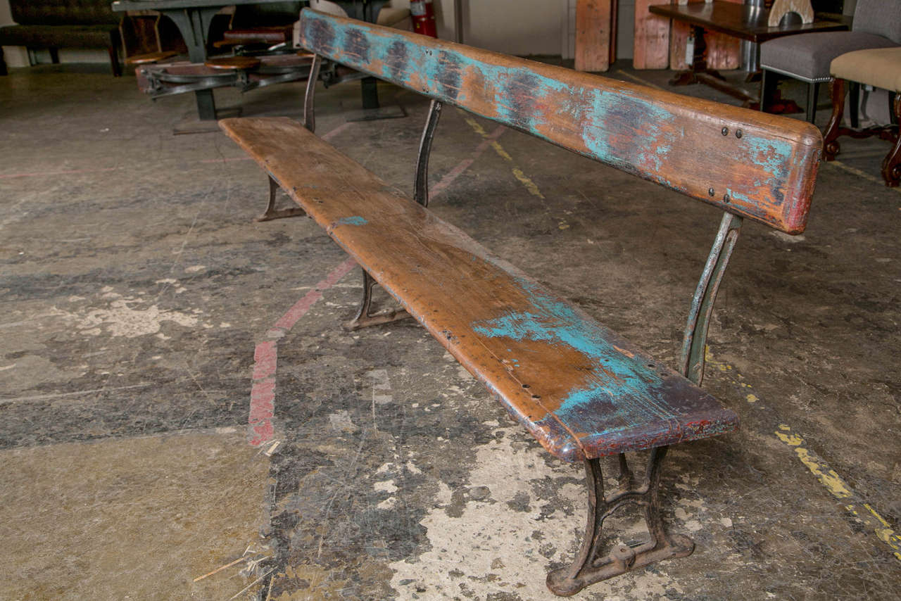 British Colonial Teak Bench From a Cricket Stadium, c. 1880-1900