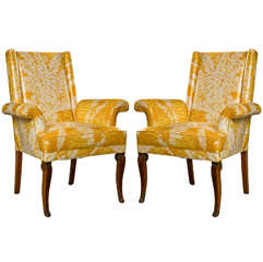 Pair of mid-century wing chairs, c. 1950-60