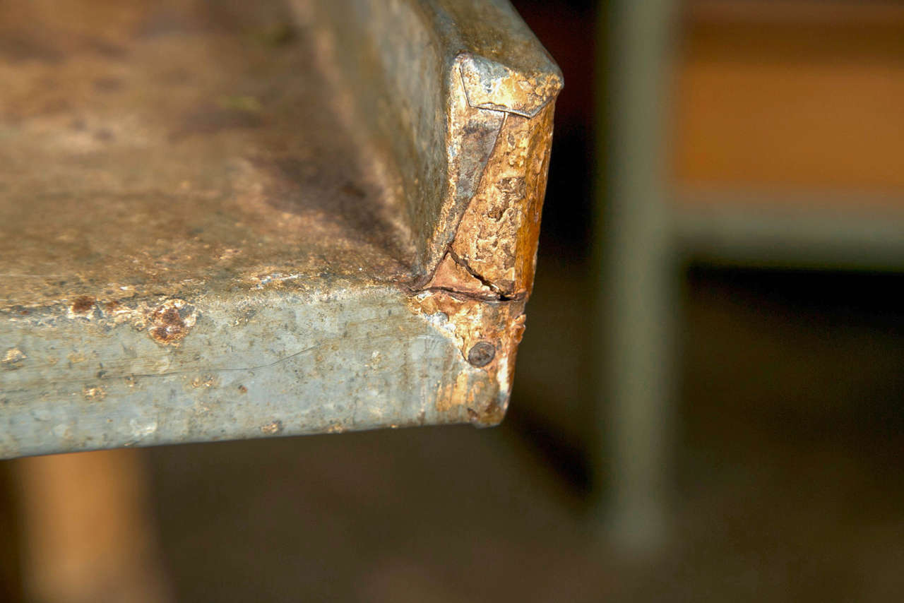 Belgian Zinc Top/trestle Base Florist's Table, C. 190020 at 1stdibs