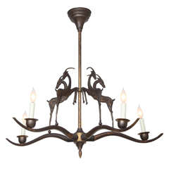 1940
s French Bronze Chandelier