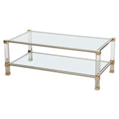 Silver And Gilt Pierre Vandel Coffee Table