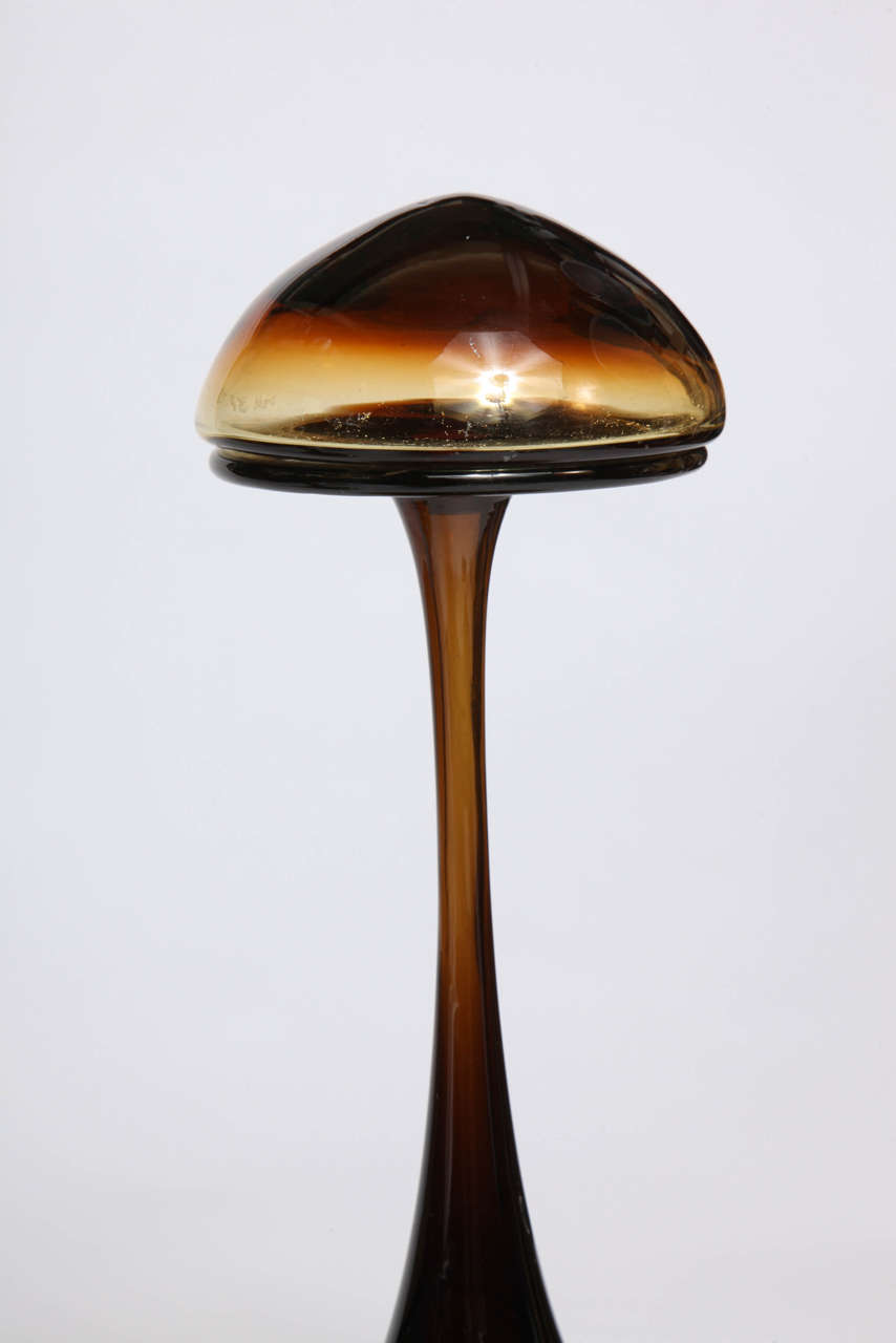 Mid-20th Century Large Burnt Honey Decanter by Greenwich Flint Craft