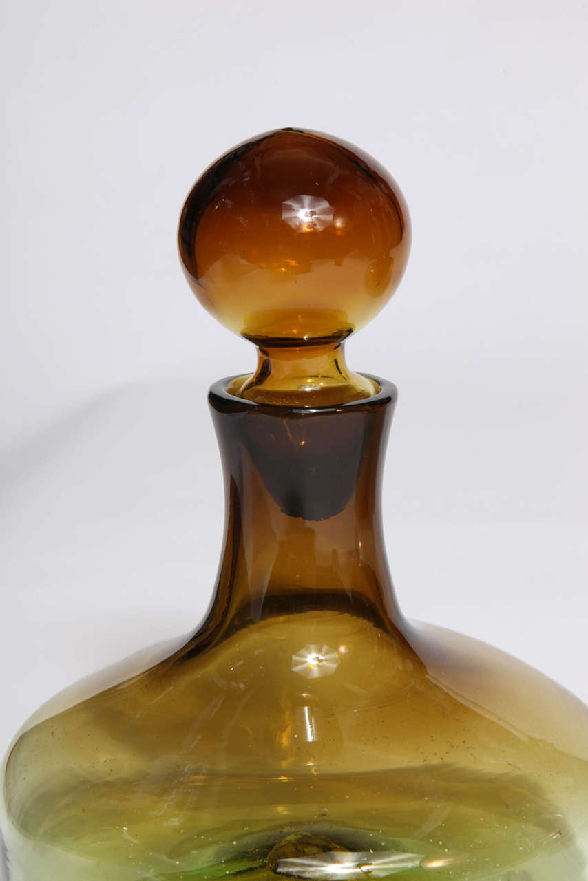 Glass Large Burnt Honey Decanter by Greenwich Flint Craft