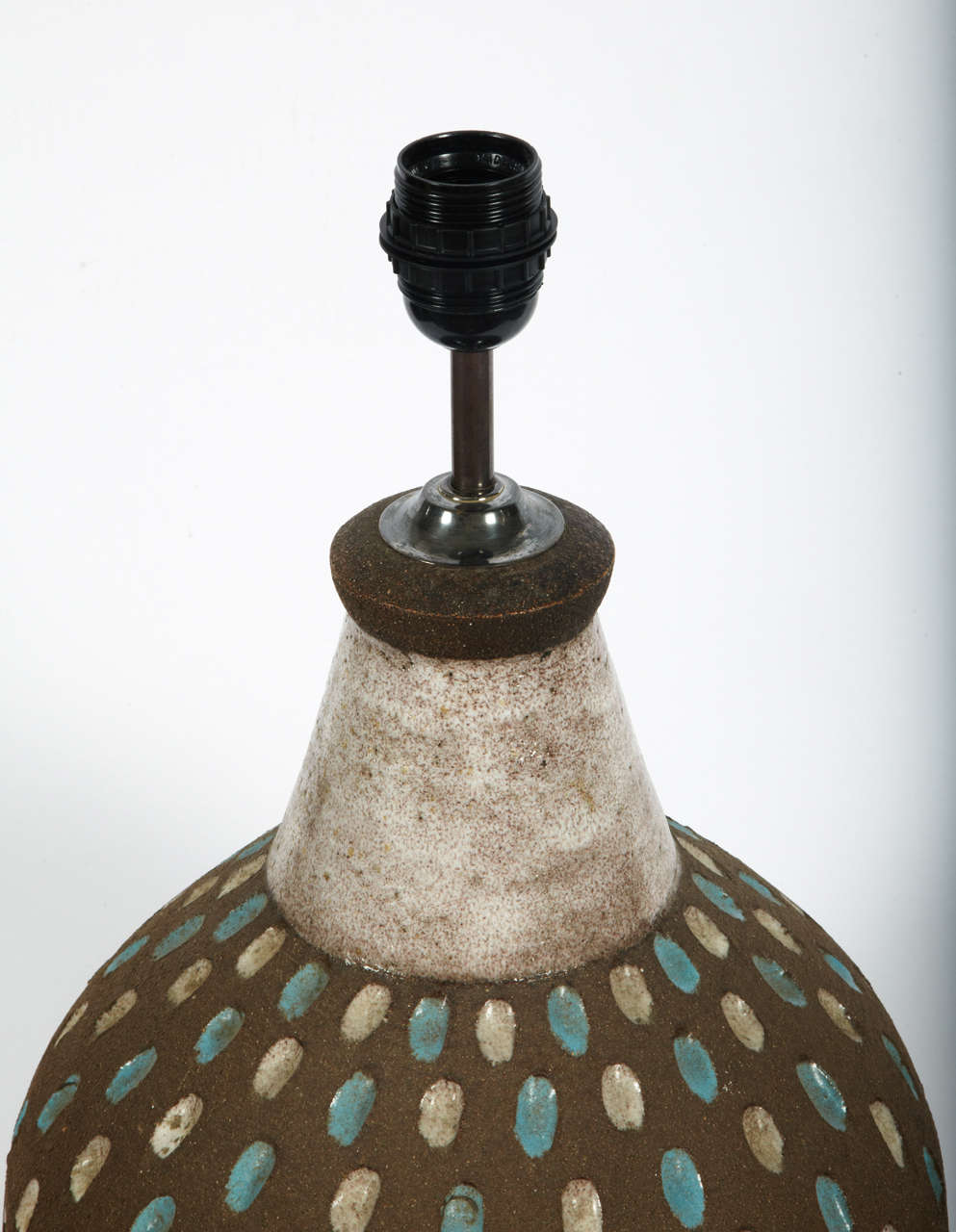 Huge 1940s Ceramic Lamp in the Style of Jean Besnard In Excellent Condition In Bois-Colombes, FR