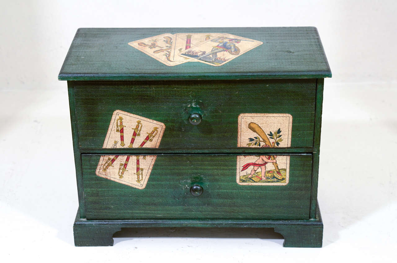 Vintage English Wooden Card Box